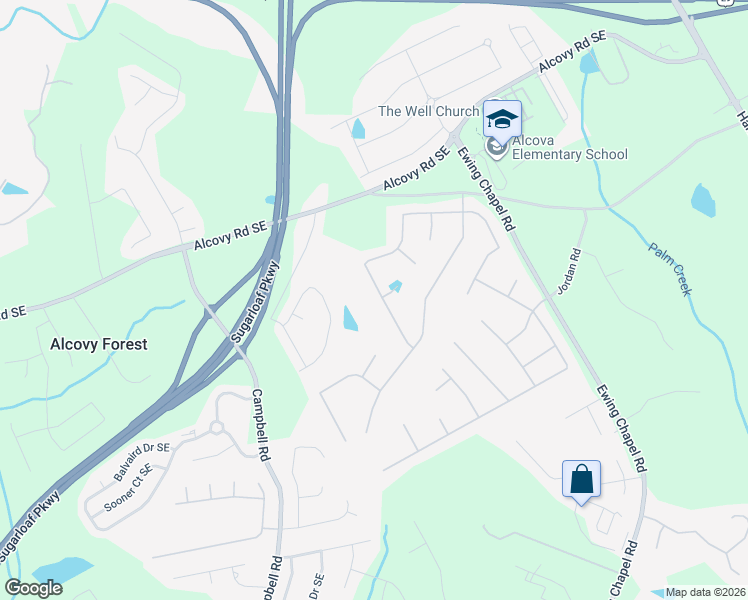 map of restaurants, bars, coffee shops, grocery stores, and more near 2439 Mitford Court in Dacula