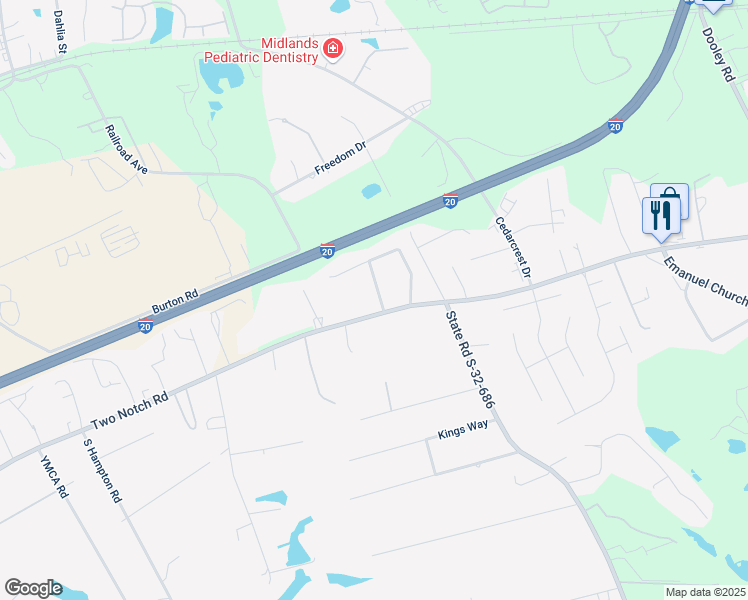 map of restaurants, bars, coffee shops, grocery stores, and more near 105 Fleetwood Drive in Lexington