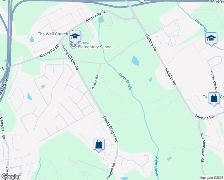 map of restaurants, bars, coffee shops, grocery stores, and more near 980 Leighs Brook Way in Dacula