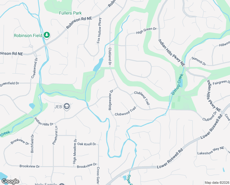 map of restaurants, bars, coffee shops, grocery stores, and more near 580 Ridgewater Drive in Marietta