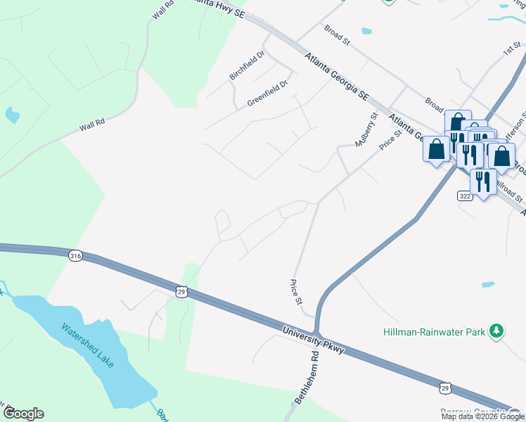 map of restaurants, bars, coffee shops, grocery stores, and more near 467 McCarty Road in Statham