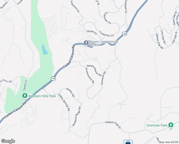 map of restaurants, bars, coffee shops, grocery stores, and more near 2160 Oak Canyon Lane in Chino Hills
