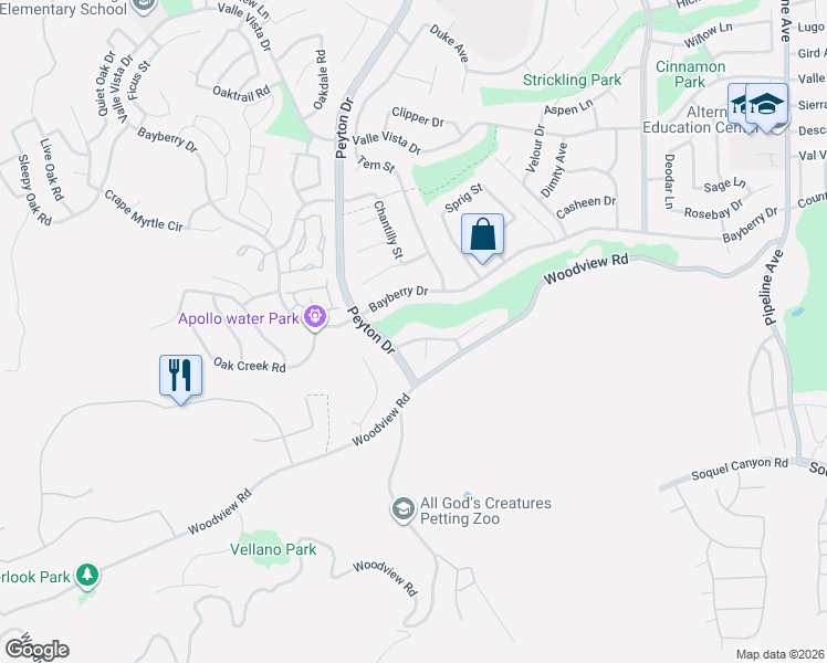 map of restaurants, bars, coffee shops, grocery stores, and more near 3454 Autumn Avenue in Chino Hills