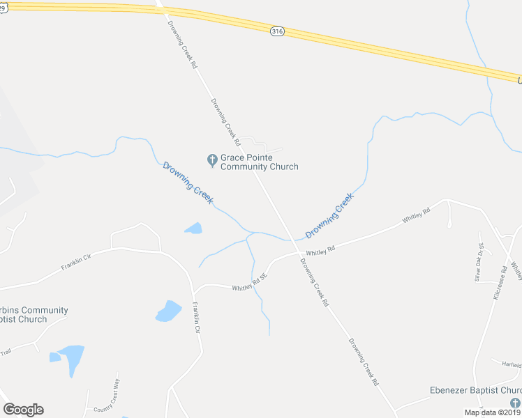 map of restaurants, bars, coffee shops, grocery stores, and more near 1603 Drowning Creek Road in Dacula