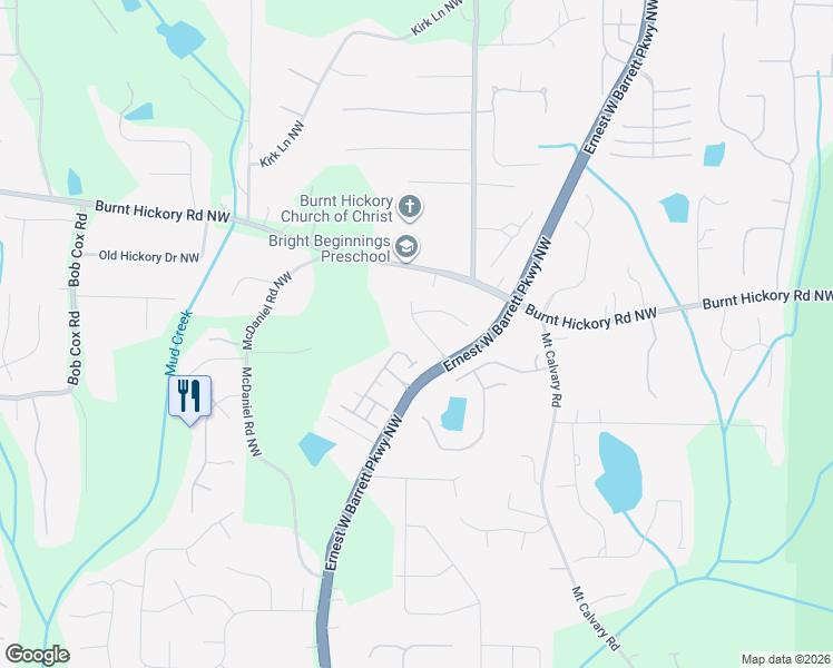 map of restaurants, bars, coffee shops, grocery stores, and more near 319 Summer Garden Drive in Marietta