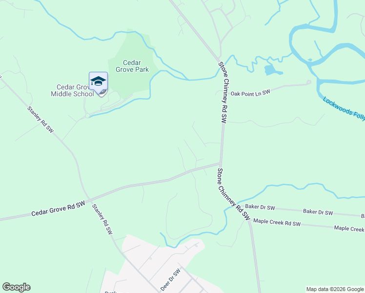 map of restaurants, bars, coffee shops, grocery stores, and more near 1951 Jeffs Trail Southwest in Brunswick County