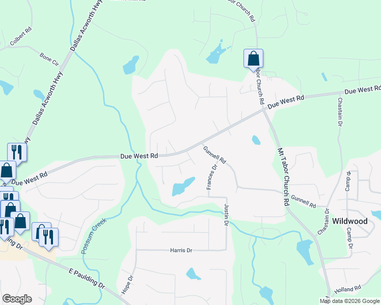 map of restaurants, bars, coffee shops, grocery stores, and more near 25 Summer Lake Place in Dallas