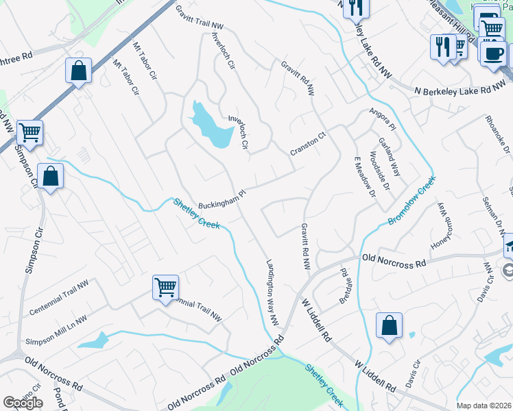 map of restaurants, bars, coffee shops, grocery stores, and more near 4221 Gravitt Place Northwest in Duluth
