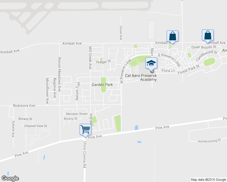 map of restaurants, bars, coffee shops, grocery stores, and more near 8065 Holland Park Street in Chino