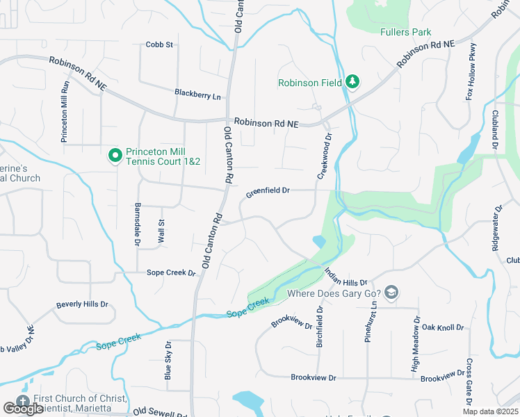 map of restaurants, bars, coffee shops, grocery stores, and more near 3145 Indian Hills Drive in Marietta