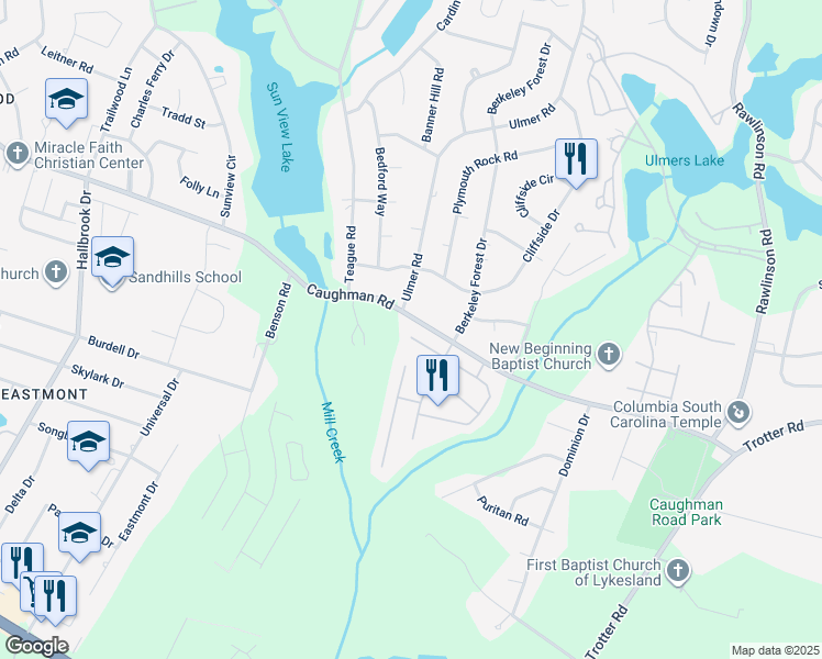 map of restaurants, bars, coffee shops, grocery stores, and more near 30 Nottingham Court in Columbia