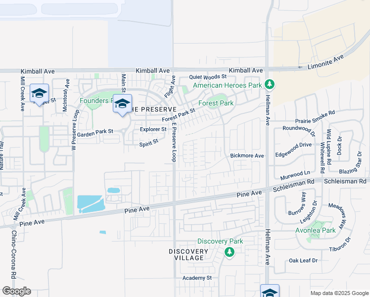 map of restaurants, bars, coffee shops, grocery stores, and more near 16013 Cochise Court in Chino