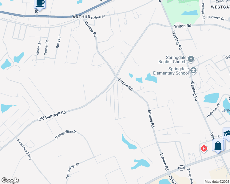 map of restaurants, bars, coffee shops, grocery stores, and more near 255 Old Barnwell Road in West Columbia