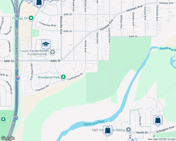 map of restaurants, bars, coffee shops, grocery stores, and more near 11594 Weir Way in Jurupa Valley