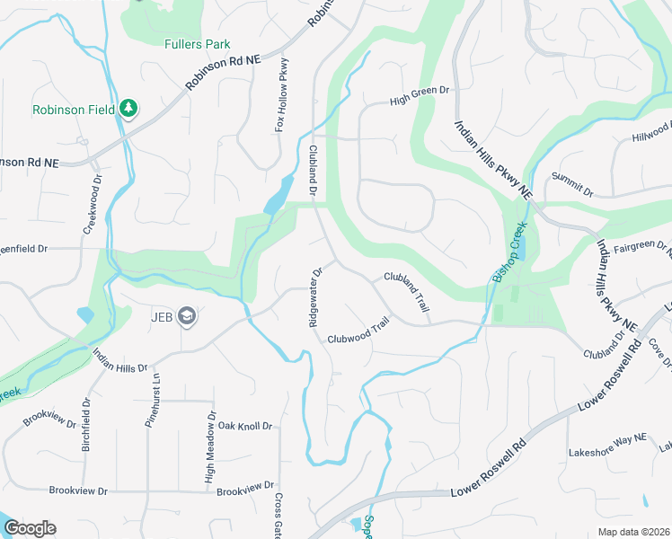 map of restaurants, bars, coffee shops, grocery stores, and more near 580 Ridgewater Drive in Marietta