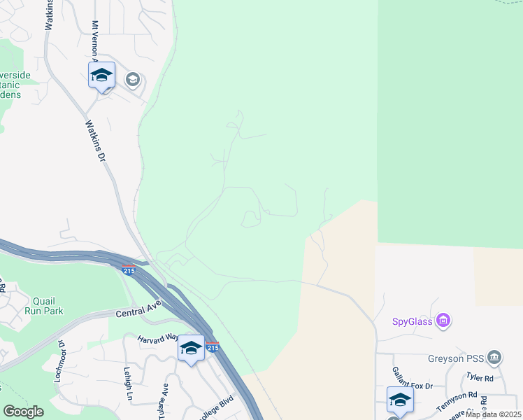 map of restaurants, bars, coffee shops, grocery stores, and more near 20682 Hill Top Drive in Riverside