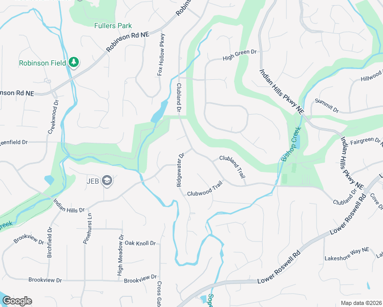 map of restaurants, bars, coffee shops, grocery stores, and more near 580 Ridgewater Drive in Marietta