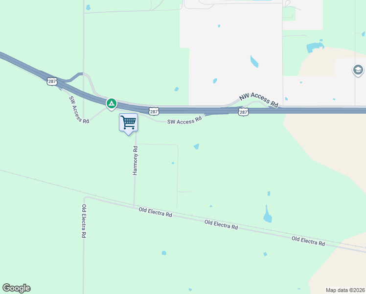 map of restaurants, bars, coffee shops, grocery stores, and more near 1291 Lentz Road in Iowa Park