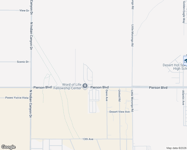 map of restaurants, bars, coffee shops, grocery stores, and more near 64550 Pierson Boulevard in Desert Hot Springs