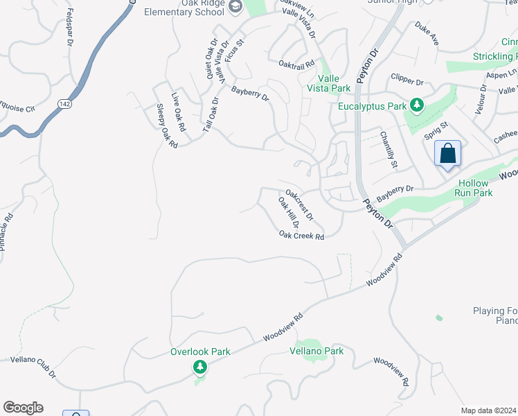 map of restaurants, bars, coffee shops, grocery stores, and more near 3050 Oak Creek Road in Chino Hills