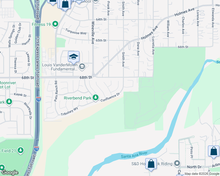 map of restaurants, bars, coffee shops, grocery stores, and more near 6903 Rangeley Way in Jurupa Valley