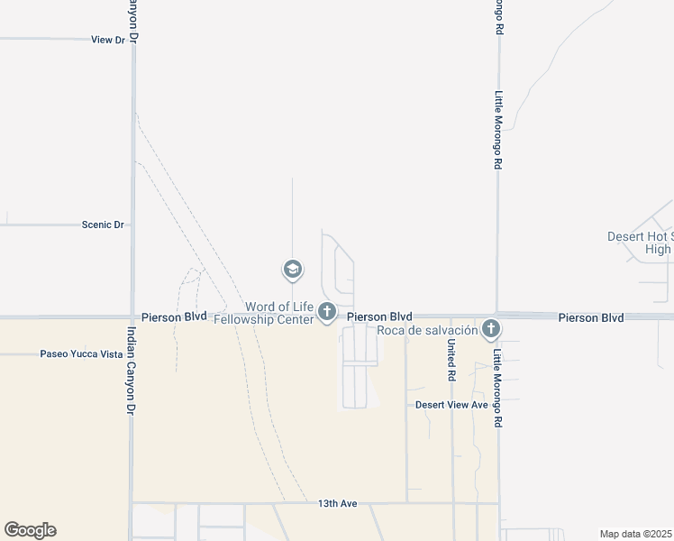 map of restaurants, bars, coffee shops, grocery stores, and more near 64550 Pierson Boulevard in Desert Hot Springs