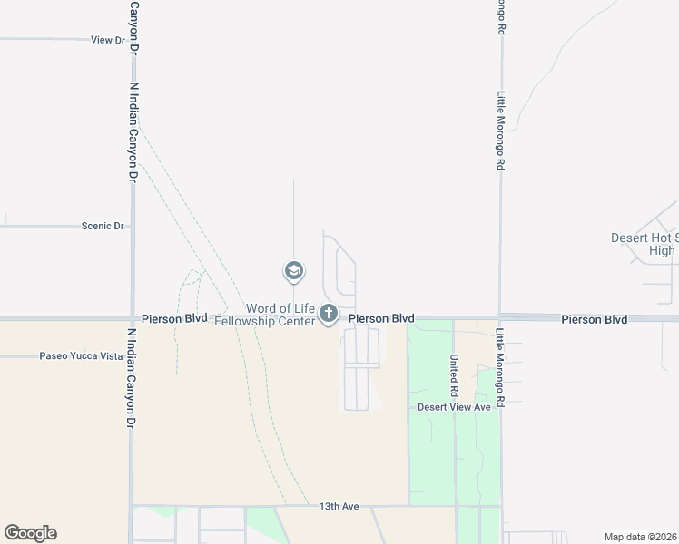 map of restaurants, bars, coffee shops, grocery stores, and more near 64550 Pierson Boulevard in Desert Hot Springs