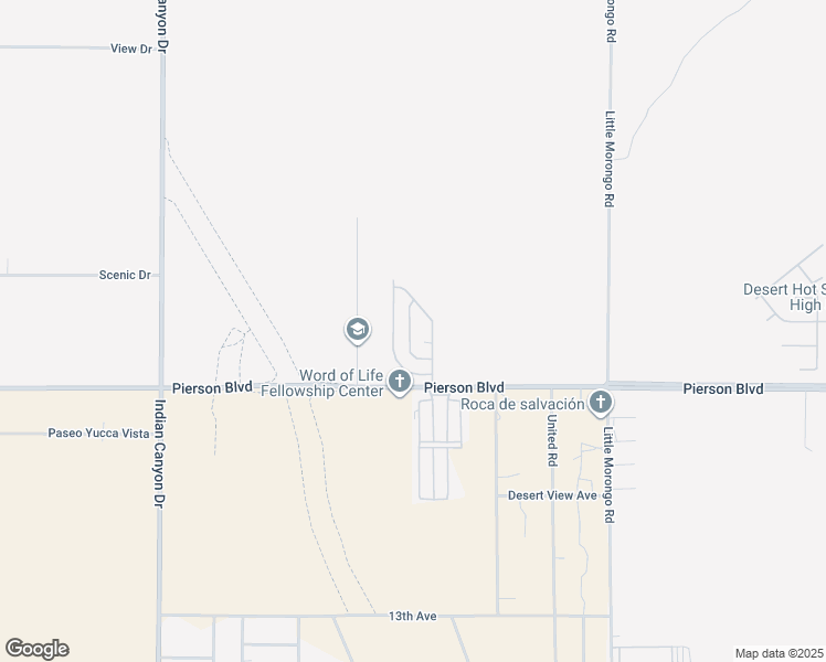 map of restaurants, bars, coffee shops, grocery stores, and more near 64550 Pierson Boulevard in Desert Hot Springs