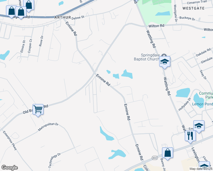 map of restaurants, bars, coffee shops, grocery stores, and more near 720 Ermine Road in West Columbia
