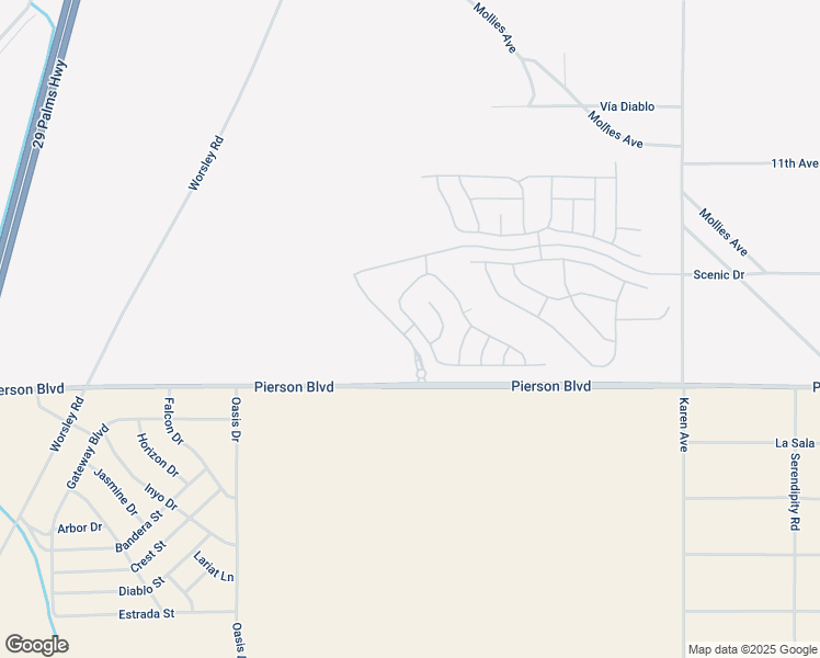 map of restaurants, bars, coffee shops, grocery stores, and more near Aurora Lane in Desert Hot Springs