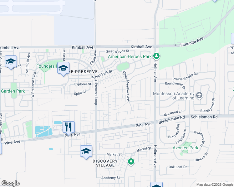 map of restaurants, bars, coffee shops, grocery stores, and more near 15993 Huckleberry Avenue in Chino