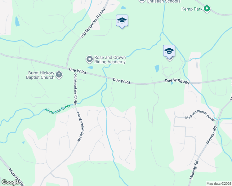 map of restaurants, bars, coffee shops, grocery stores, and more near 340 Lost Creek Drive Northwest in Kennesaw