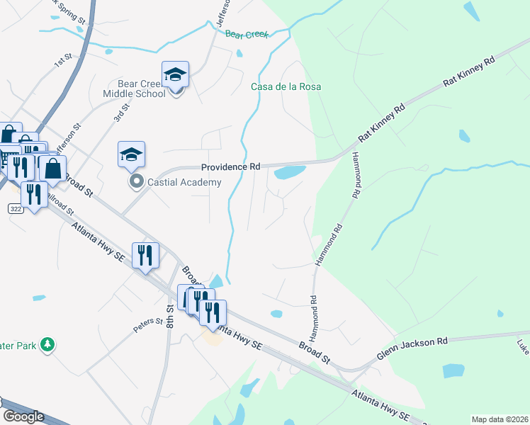 map of restaurants, bars, coffee shops, grocery stores, and more near 391 April Court in Statham