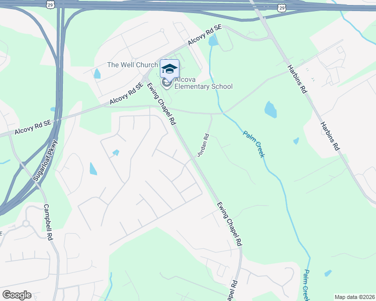 map of restaurants, bars, coffee shops, grocery stores, and more near Ewing Chapel Road in Dacula