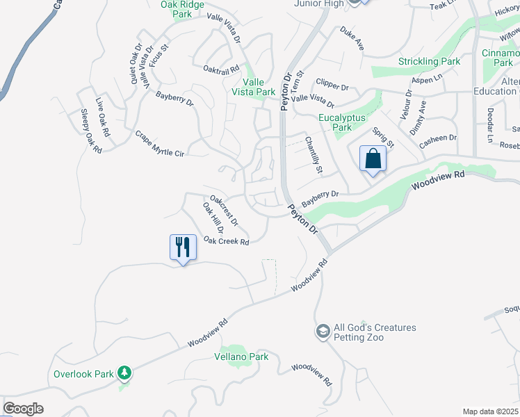 map of restaurants, bars, coffee shops, grocery stores, and more near 3223 Armsley Drive in Chino Hills