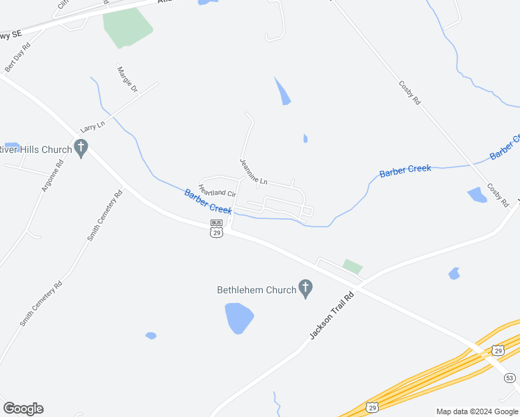 map of restaurants, bars, coffee shops, grocery stores, and more near 822 Howell Trce in Winder