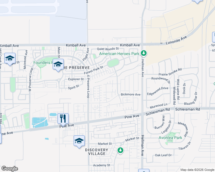 map of restaurants, bars, coffee shops, grocery stores, and more near 16016 Huckleberry Avenue in Chino
