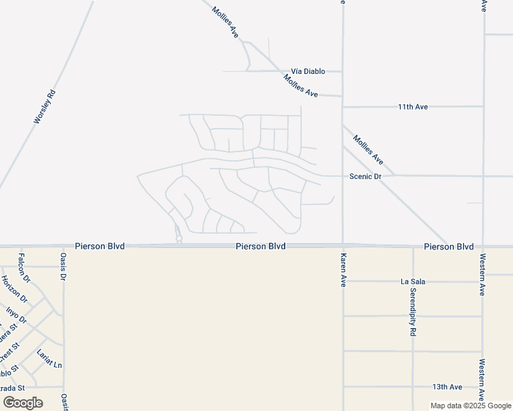 map of restaurants, bars, coffee shops, grocery stores, and more near South Crescent Street in Desert Hot Springs