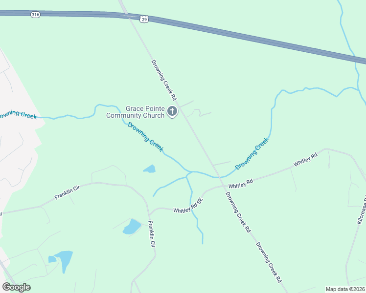 map of restaurants, bars, coffee shops, grocery stores, and more near 1593 Drowning Creek Road in Dacula