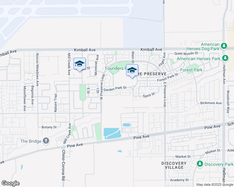 map of restaurants, bars, coffee shops, grocery stores, and more near 15978 Spirit Street in Chino