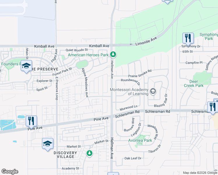 map of restaurants, bars, coffee shops, grocery stores, and more near 15981 Almond Avenue in Chino