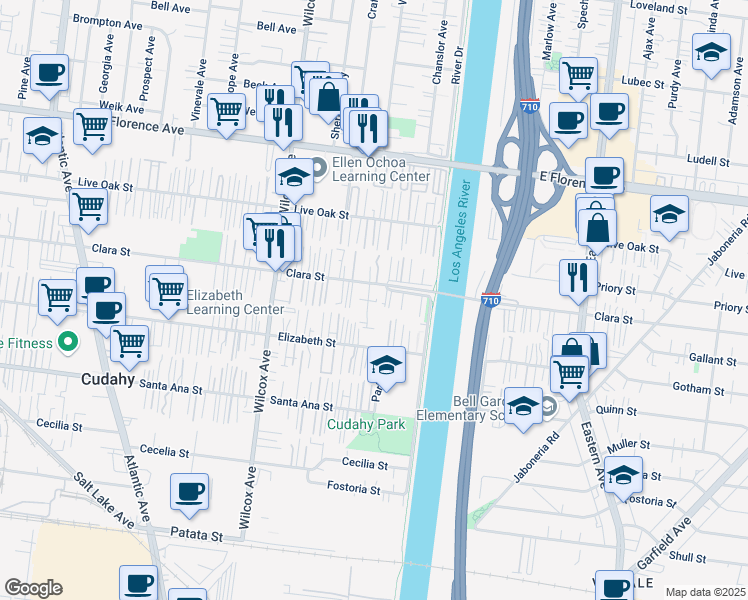 map of restaurants, bars, coffee shops, grocery stores, and more near in Cudahy