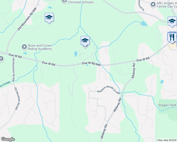 map of restaurants, bars, coffee shops, grocery stores, and more near 4495 Due West Road Northwest in Kennesaw