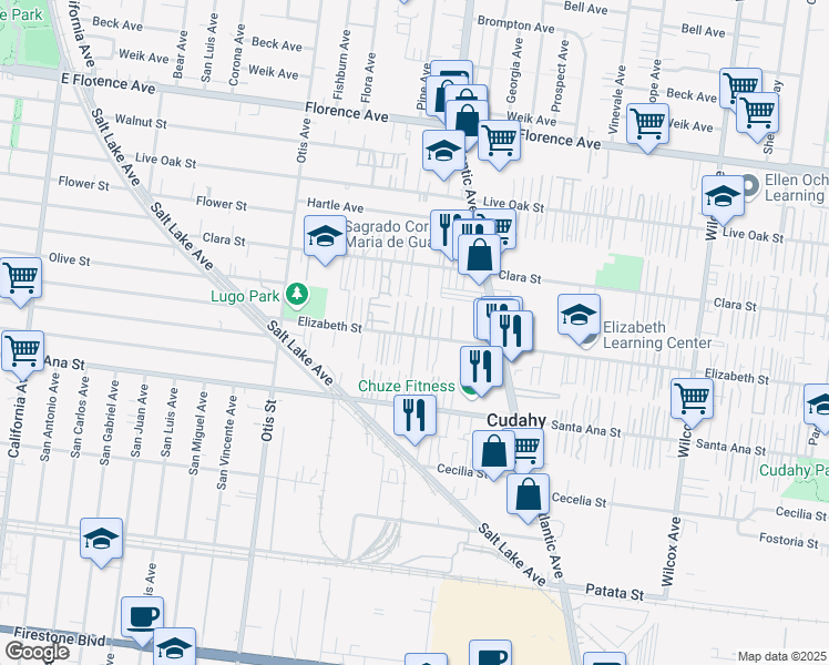 map of restaurants, bars, coffee shops, grocery stores, and more near 7920 Clarkson Avenue in Cudahy