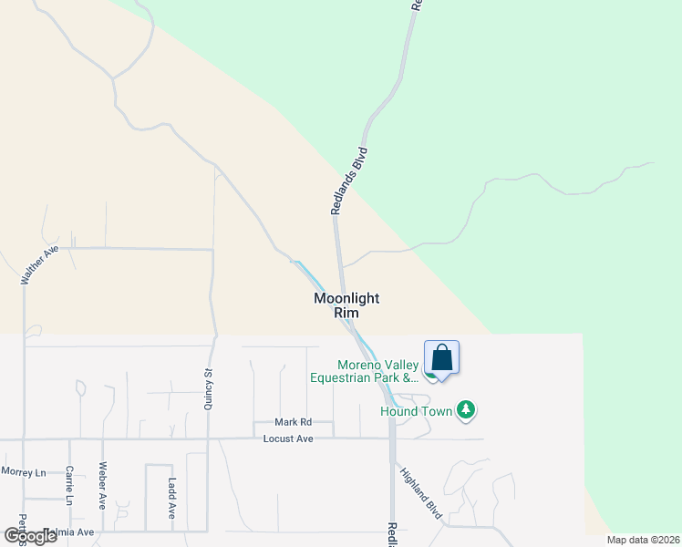 map of restaurants, bars, coffee shops, grocery stores, and more near 11000-11010 Redlands Boulevard in Moreno Valley