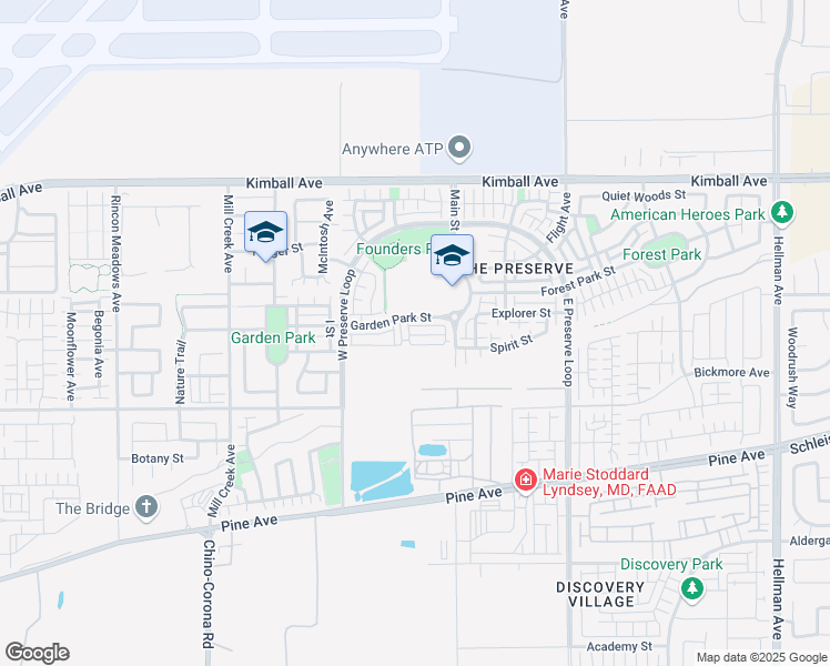 map of restaurants, bars, coffee shops, grocery stores, and more near 8230 Traveller St. in Chino