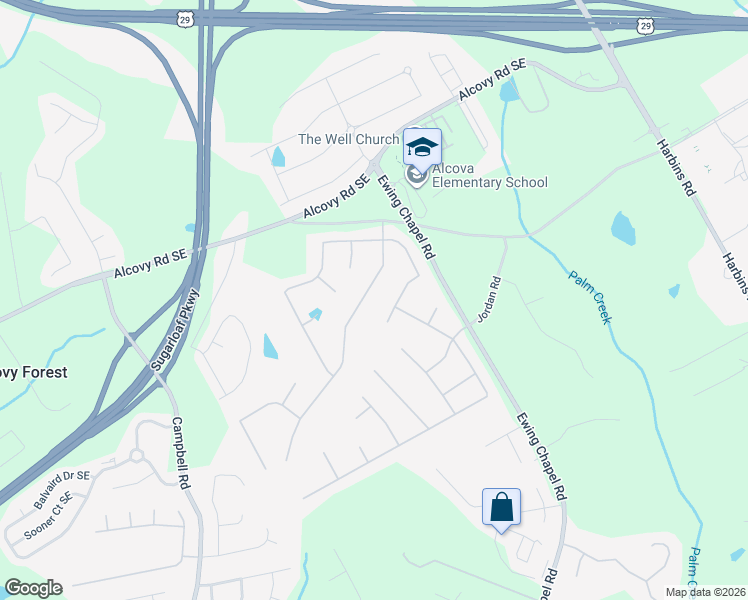 map of restaurants, bars, coffee shops, grocery stores, and more near 1038 Mitford Lane in Dacula