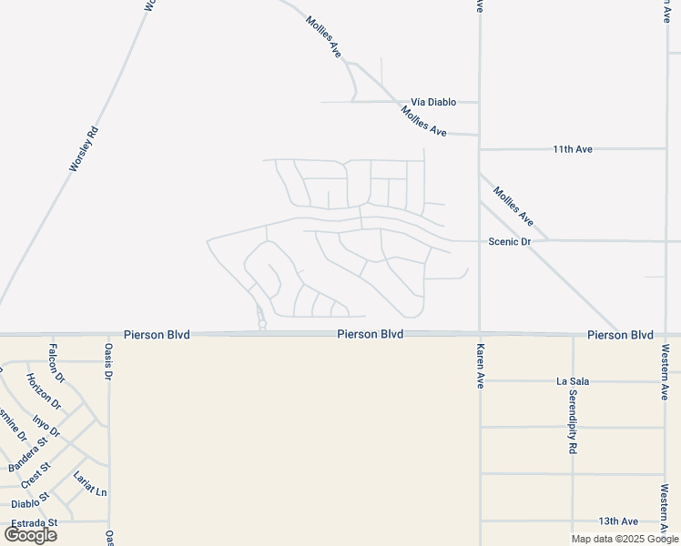 map of restaurants, bars, coffee shops, grocery stores, and more near 11603 South Crescent Street in Desert Hot Springs
