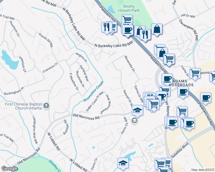map of restaurants, bars, coffee shops, grocery stores, and more near 3848 Dakota Court Northwest in Duluth
