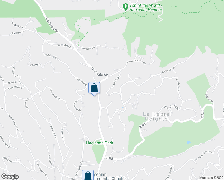 map of restaurants, bars, coffee shops, grocery stores, and more near 2168 Citron Road in La Habra Heights